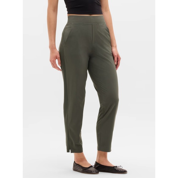 Athleta Pants - Athleta Womens Brooklyn Mid Rise Ankle Pant 10 Green Athleisure Career Sporty